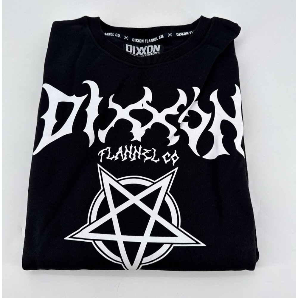 Mens Pentagram Crewneck Sweatshirt Pullover Black Size 2X New - Picture 4 of 7